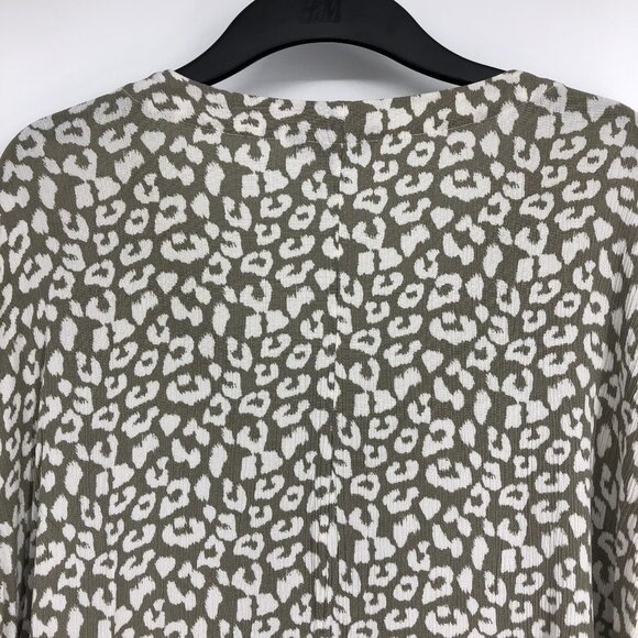 George Women's Grey abstract pattern Button $ Tie Front Dolman Blouse Size XL - Picture 9 of 16